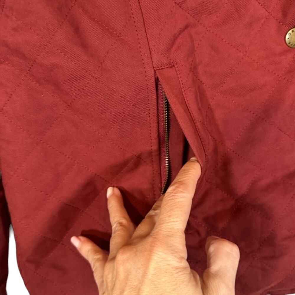 Orvis Maroon Collared Button Front Lightweight Fa… - image 7